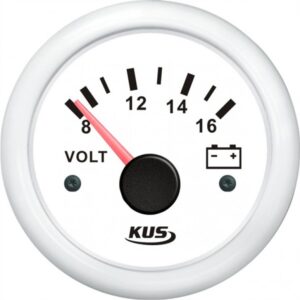 Βολτόμετρο KUS 8-16V Inox Λευκό